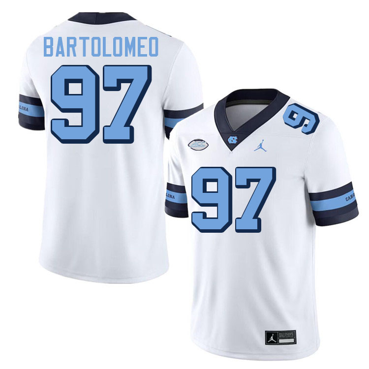 #97 Guytano Bartolomeo North Carolina Tar Heels College Football Jersey Stitched-Retro White